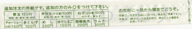 25年前の替え玉注文用はし袋